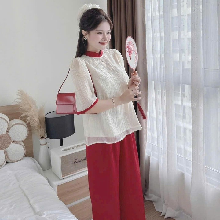 Alternative view of Set Áo Tơ 2 Lớp Phối Quần Tuyết Nhung Tb110ha-sam Store