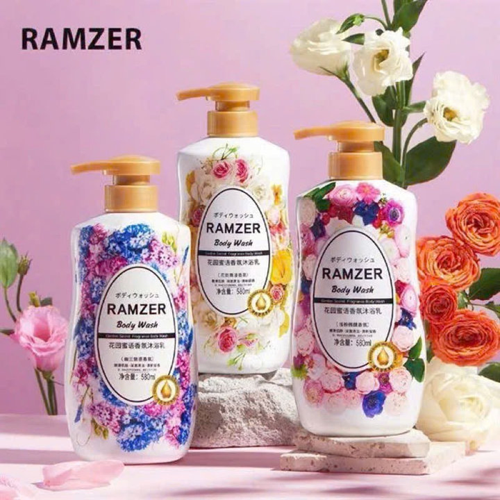 Sữa Tắm Hương Nước Hoa Ramzer Làm Trắng, Dưỡng Ẩm, Mờ Thâm Và Giảm Mụn Chai 580ml - Su