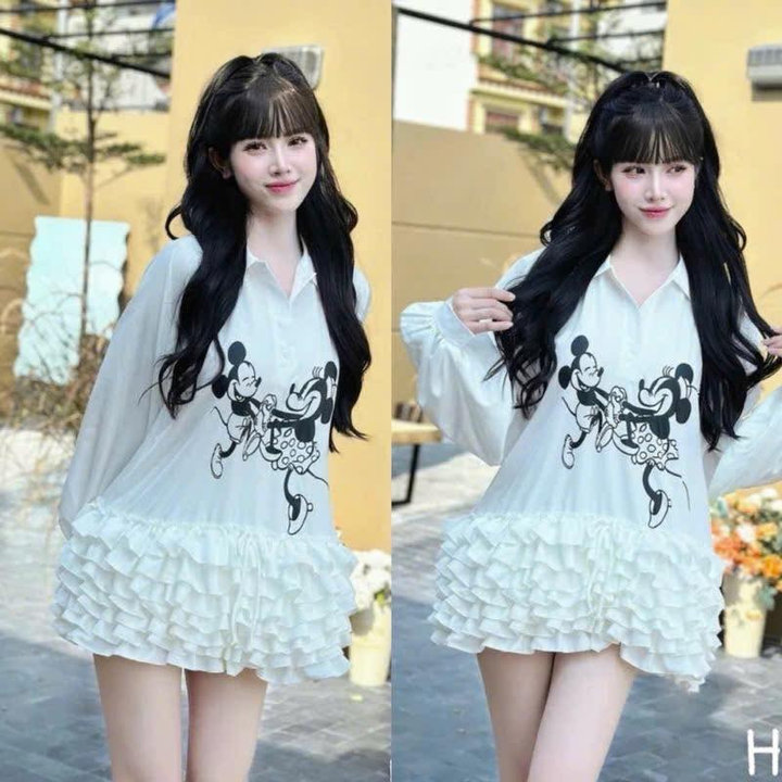 Đầm Thun Tăm Tầng In Hình Mickey Bt82we-sam Store