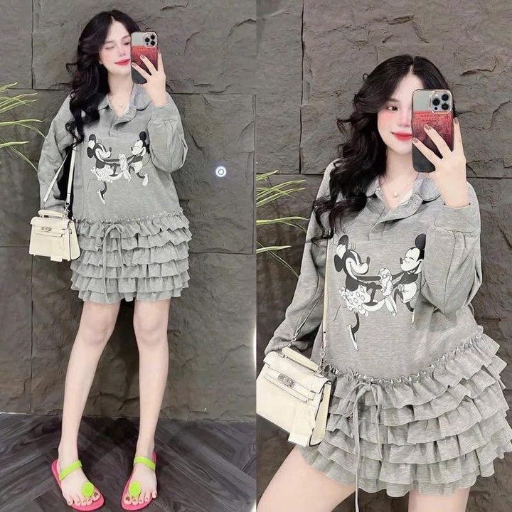 Alternative view of Đầm Thun Tăm Tầng In Hình Mickey Bt82we-sam Store