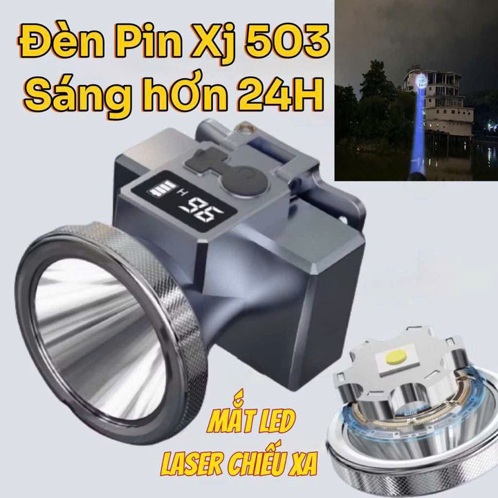 Đèn Pin Đội Đầu Xj503 Pin 5200mah Cực Trâu Dùng Trên 40h, Led Cao Cấp Laser Siêu Sáng, Tích Hợp Báo Hiển Thị Thời Gian Sáng Gd239 - Lady's Passion