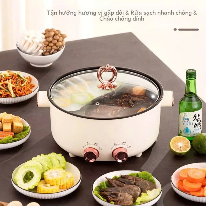 Nồi Lẩu Điện 2 Ngăn 2 Nút Điều Chỉnh Amazing Ah 5.5l - Gdn