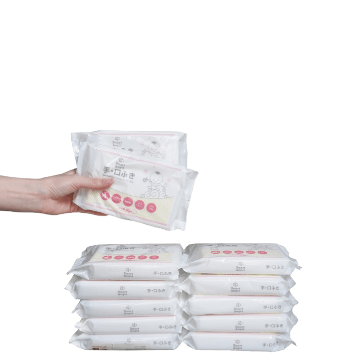 Alternative view of Combo 10 Tặng 2 Khăn Giấy Ướt Smartangel Chiết Xuất Từ Nước Tinh Khiết Không Mùi Cho Bé (80 Miếng X 1 Gói)