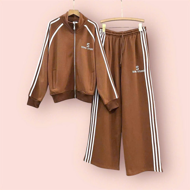Set Bộ Đồ Thu Đông Nữ Phối Tay 3 Sọc Họa Tiết Song Studio - Htm Fashion