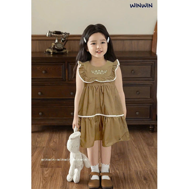 Alternative view of Đầm Tiểu Thư Bé Gái Kate Hàn Cao Cấp Từ 8-40kg Kiểu Babydoll Thêu Hoa Nhí Dành Cho Bé Gái