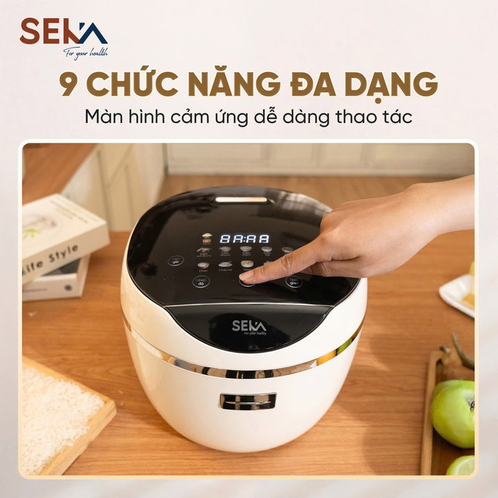 Alternative view of Nồi Cơm Tách Đường Đa Chức Năng Seka, Lòi Nồi Cơm Inox Tự Chống Dính, Dung Tích 1.5l Nấu Cơm - Bảo Hành 24 Tháng
