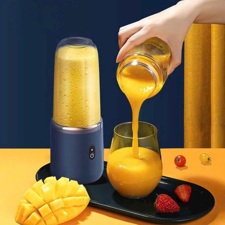 Máy Xay Sinh Tố 300ml Cầm Tay 6 Lưỡi 2 Cối - Sử Dụng Pin Sạc Cổng Usb Siêu Tiện Lợi