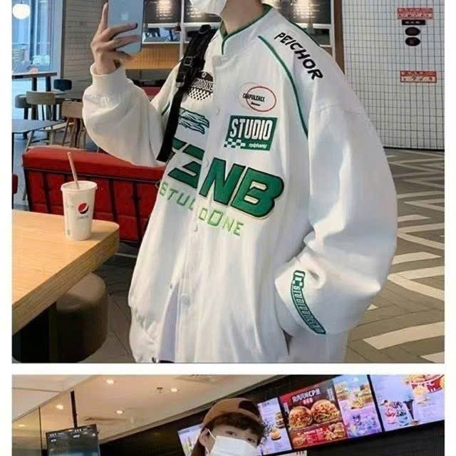 Áo Khoác Dù Form Rộng Thiết Kế Nút Bấm In F3nb - Htm Fashion