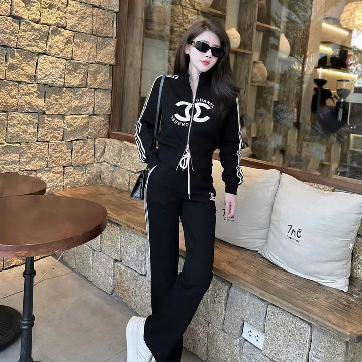 Set Đồ Bộ Nỉ Nữ Tay Kẻ Sọc Họa Tiết Chữ X - Htm Fashion