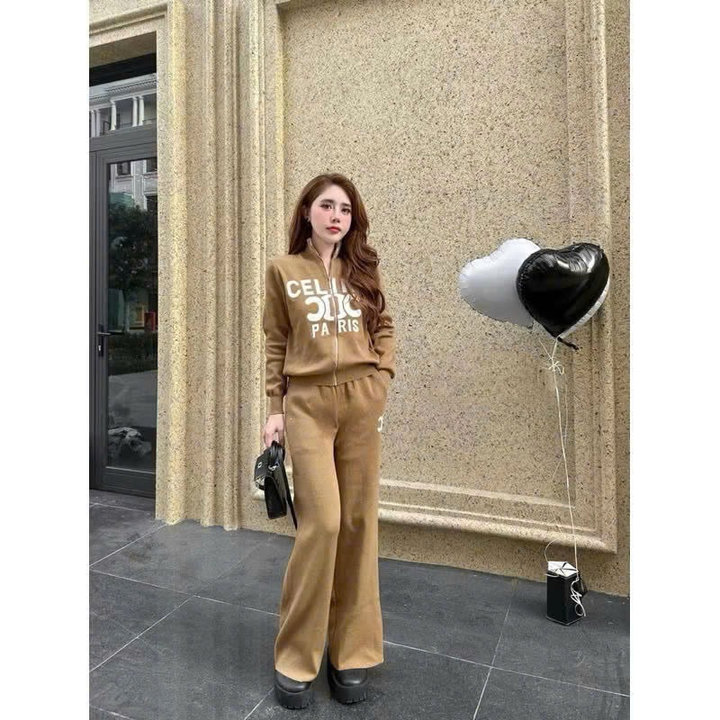 Alternative view of Set Đồ Bộ Nỉ Nữ Thiết Kế Khóa Kéo In Chữ Celin - Htm Fashion