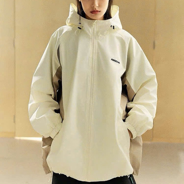 Alternative view of Áo Khoác Dù Nam Nữ Có Nón Logo In Reocha Có Túi Trong - Htmfashion