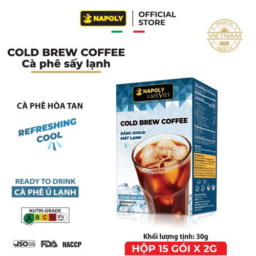 [hộp] Cold Brew Coffee - Cà Phê Sấy Lạnh Hòa Tan - Napoli Coffee