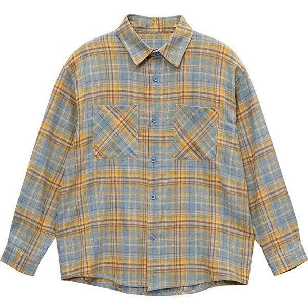 Alternative view of Áo Sơ Mi Kẻ Sọc Caro Flannel Vải Cotton Dạ, Dày Cao Cấp Form Rộng, Unisex - Tp554
