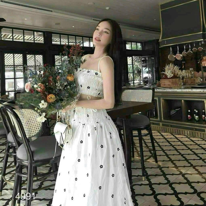 Alternative view of Set Áo Moking Mix Chân Váy Dáng Dài Nhún Lưng Tb75uj-nana House