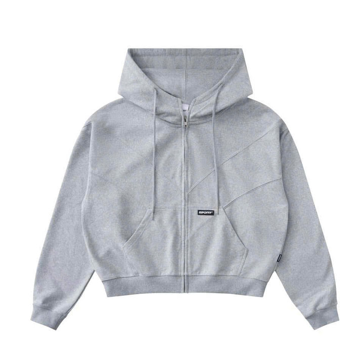 Alternative view of Áo Khoác Nỉ Form Boxy Chạy Viền Chữ V Tày Phồng Mũ Rộng Có Túi Trong Unisex Nam Nữ Tp409