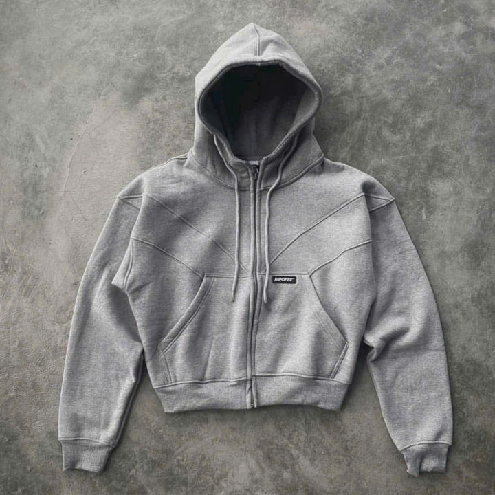 Áo Khoác Nỉ Form Boxy Chạy Viền Chữ V Tày Phồng Mũ Rộng Có Túi Trong Unisex Nam Nữ Tp409
