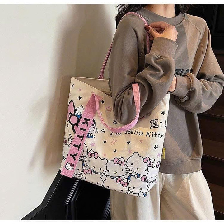 Túi Tote Hello Kitty Khoá Kéo