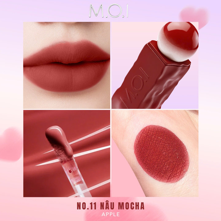 M.o.i - Son Tint Lì Cotton Candy No.11 Apple - Nâu Mocha
