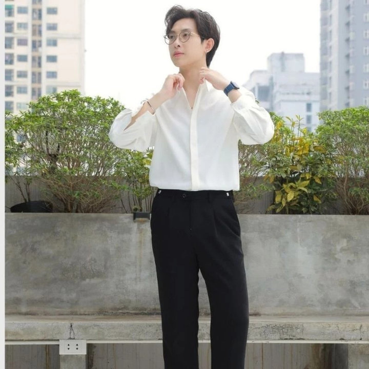 Alternative view of Áo Sơ Mi Trắng Nam Tuto5 Menswear Smt04 - Sơ Mi Trơn Dài Tay Nẹp Ẩn Cotton Phong Cách, Gấp Hộp Cao Cấp( Có Bigsize)