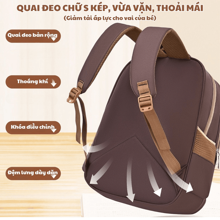Alternative view of Balo Capybara 3d Nổi, Nhiều Ngăn, Chất Liệu Polyester Chống Thấm Nước, Phù Hợp Cho Bé Tiểu Học Ch183 - Bh Kids