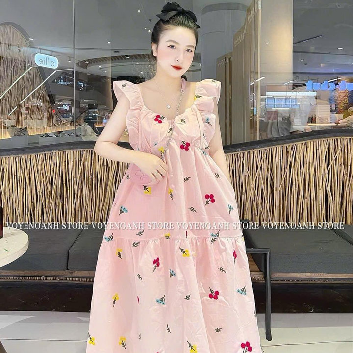Alternative view of Đầm Váy Nữ Baby Lụa Chéo Tay Cánh Tiên Q9-sam Store