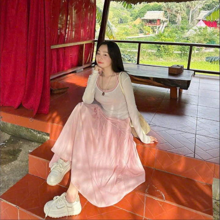 Alternative view of Set 3 Món Chân Váy Đũi Vân Mây Đính Nơ Phối Áo Thun Giấy Bt100kj-sam Store