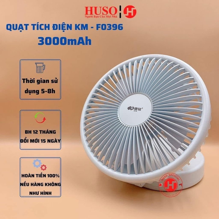 Quạt Sạc Tích Điện Km-f0396 Gấp Gọn Nhỏ
