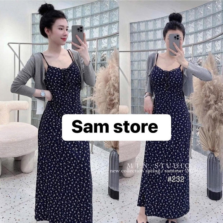 Set Đầm Body Dáng Dài In Full Kèm Áo Khoác Bt90nj-sam Store