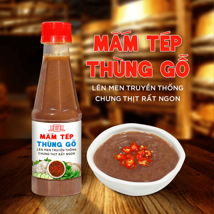 [chai 260g] Mắm Tép Thùng Gỗ Làng Chài Xưa Chưng Thịt Rất Ngon, Lên Men Truyền Thống