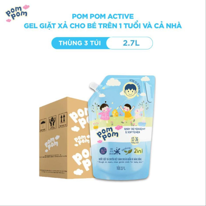 Alternative view of [thùng 3 Túi 2.7l]- Dành Cho Cả Nhà - Gel Giặt Xả 2in1"lành"- Sạch Sâu Vết Bẩn - Dưỡng Mới Vải - Lưu Hương Tích Hợp Kháng Khuẩn An Toàn Cho Đồ Lót