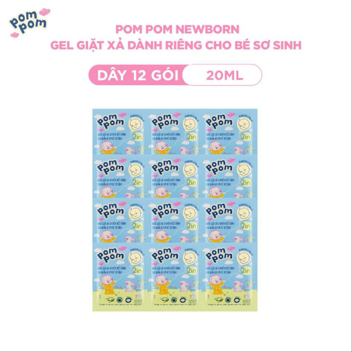Alternative view of Dây 12 Gói - Dành Cho Bé Sơ Sinh - Gel Giặt Xả Đậm Đặc 2in1- Sạch Sâu Kháng Khuẩn - Khử Mùi Nôn Trớ, Ọc Sữa, Tè Khai-lưu Hương Phấn Thơm Dịu Nhẹ