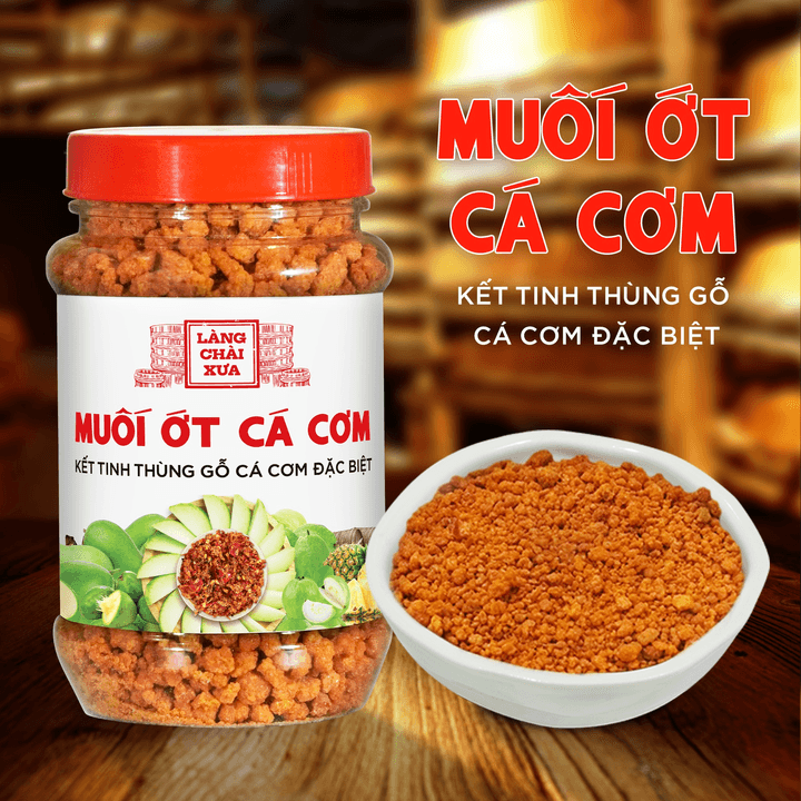 [hủ 180g] Muối Ớt Cá Cơm Làng Chài Xưa Kết Tinh Thùng Gỗ, Cá Cơm Đặc Biệt Thơm Ngon Hủ