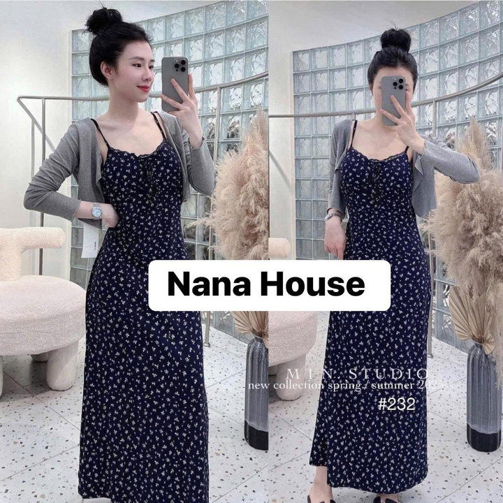 Set Đầm Body Dáng Dài In Full Kèm Áo Khoác Tb90hg-nana House
