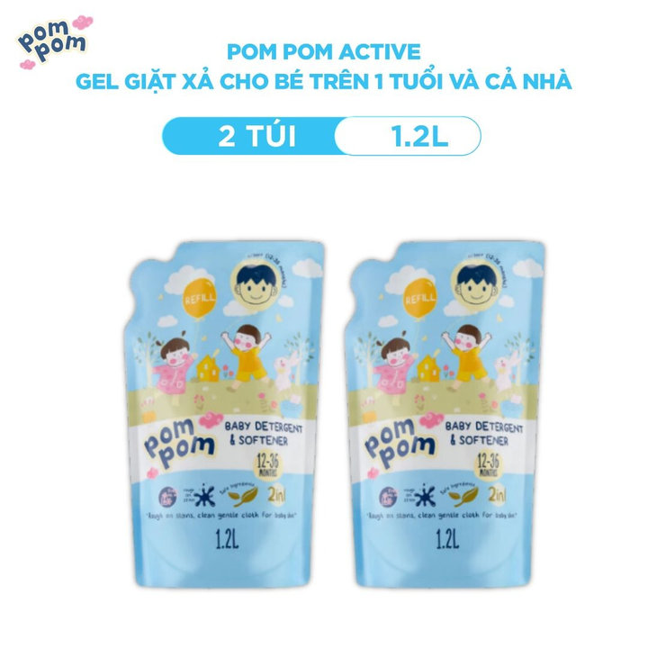 Alternative view of [combo Túi 1.2l] - Dành Cho Cả Nhà - Gel Giặt Xả 2in1"lành" - Sạch Sâu Vết Bẩn - Dưỡng Mới Vải - Lưu Hương Tích Hợp Kháng Khuẩn An Toàn Cho Đồ Lót