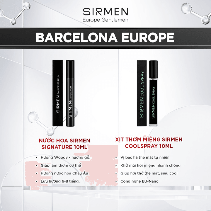 Alternative view of Combo Barcelona Europe Xịt Thơm Miệng Mint Cool Spray & 01 Chai Nước Hoa Nam Sirmen Eau De Parfum Châu Âu Europe - Sirmen