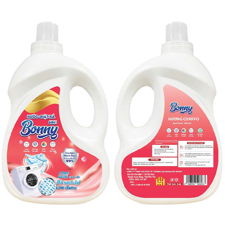 Nước Giặt Xả Đậm Đặc Bonny 6 Trong 1 Hương Thơm Quyến Rũ Loại Can 3,6l - Thời Trang Hc