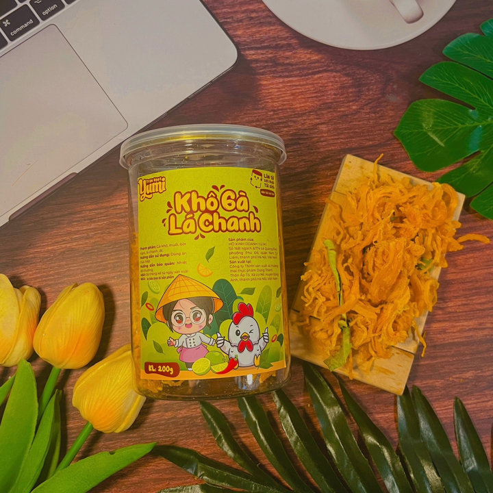 Khô Gà Lá Chanh Yumi Đồ Ăn Vặt Khô Gà Xé Sợi Chua Cay Thơm Ngon