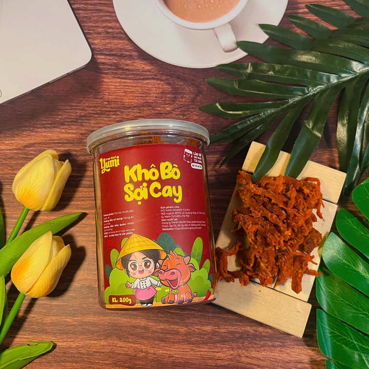 Khô Bò Sợi Cay Yumi Đồ Ăn Vặt Thịt Bò Khô Xé Cay Thơm Ngon An Toàn Vệ Sinh
