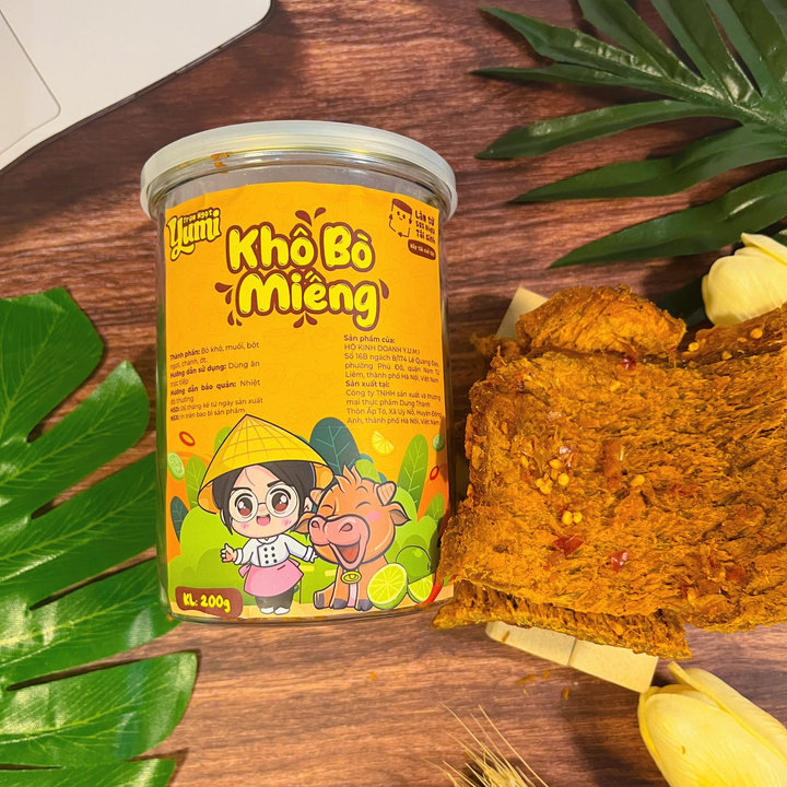 Khô Bò Miếng Mềm Chua Cay Yumi Đồ Ăn Vặt Thịt Bò Khô Nguyên Miếng Thật Chanh Ớt Thơm Ngon