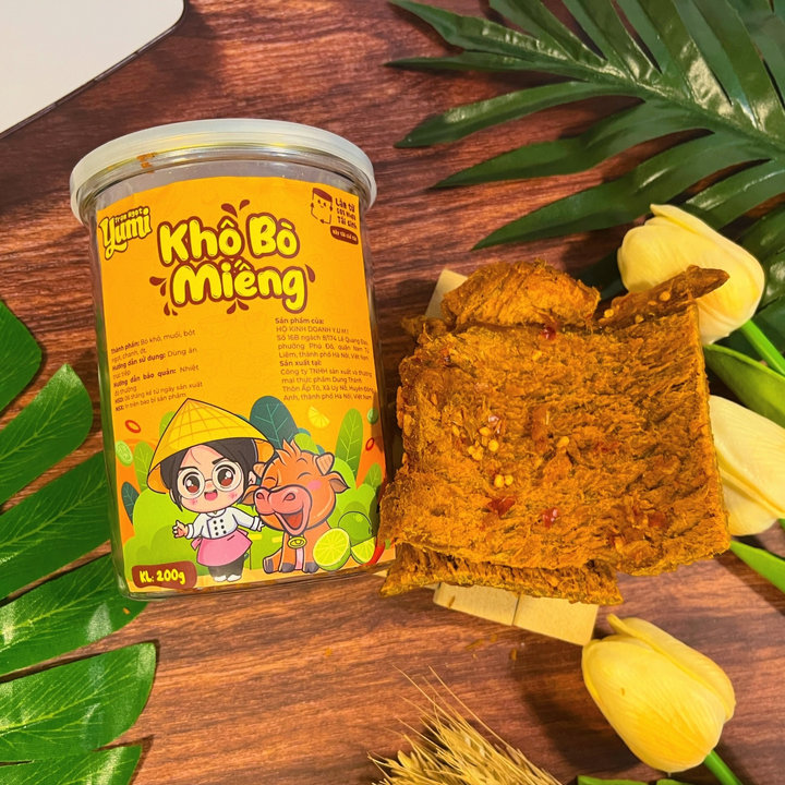 Alternative view of Khô Bò Miếng Mềm Chua Cay Yumi Đồ Ăn Vặt Thịt Bò Khô Nguyên Miếng Thật Chanh Ớt Thơm Ngon