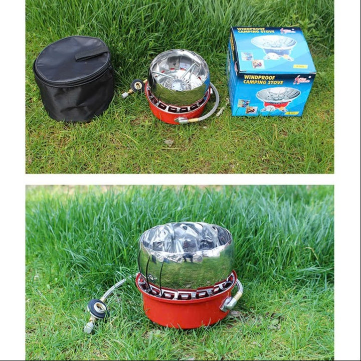 Bếp Ga Xếp Gọn Du Lịch (có Chắn Gió). Bếp Ga Mini Chống Gió, Gấp Gọn Tiện Dụng Cho Giã Ngoại Du Lịch - Gdn