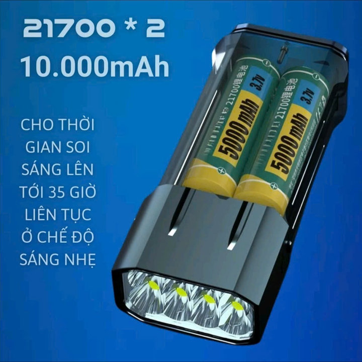 Alternative view of Đèn Pin Cầm Tay Maxstar Mt80 Edc Siêu Sáng Cực Mạnh 14000 Lumen, Pin 10000amh Hỗ Trợ Sạc Ngược Đt Gd250 - Lady's Passion