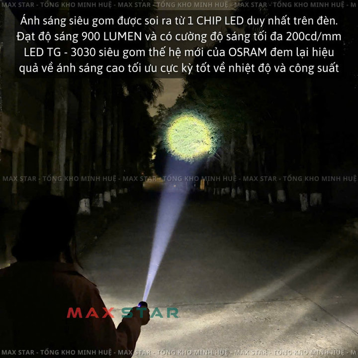 Alternative view of Đèn Pin Cầm Tay Maxstar Ymf7 Cao Cấp Chống Nước Ipx7, Độ Sáng 4200 Lumen Pin Trâu Gd253 - Lady's Passion