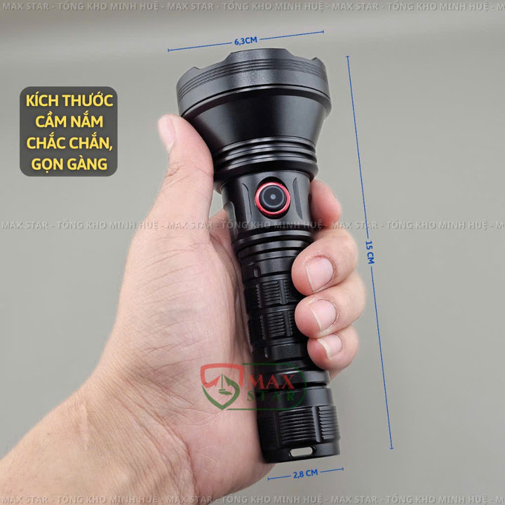 Alternative view of Đèn Pin Cầm Tay Maxstar Ml38 Siêu Sáng Soi Xa 1200m, Độ Sáng 4000 Lumen Chống Nước Ipx6 Gd257 - Lady's Passion