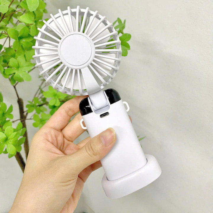 Alternative view of Quạt Tích Điện Mini Cầm Tay Đế Gác Điện Thoại -gdn