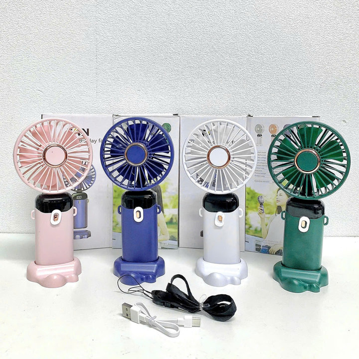 Quạt Tích Điện Mini Cầm Tay Đế Gác Điện Thoại -gdn