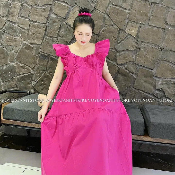 Đầm Maxi Lụa Tay Cánh Tiên Bt68rt-sam Store