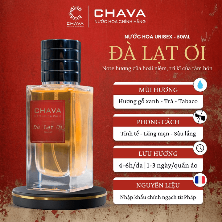 Nước Hoa Unisex Luxury Đà Lạt Ơi 50ml Phong Cách Xịt - Chava
