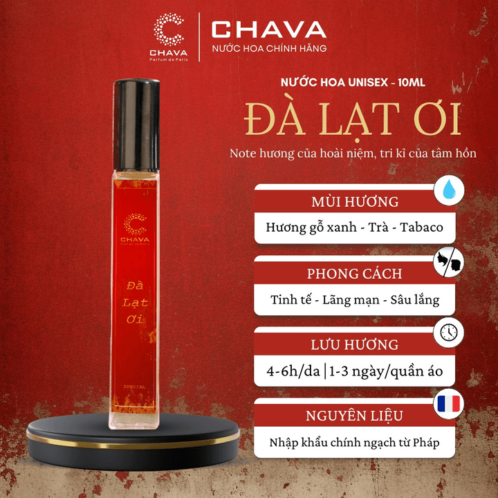 Nước Hoa Unisex Luxury Đà Lạt Ơi 10ml Phong Cách Xịt - Chava