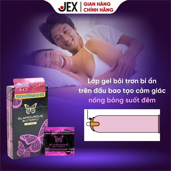 Alternative view of Bao Cao Su Jex Glamourous Butterfly Hot 500 Hộp 6 Bao